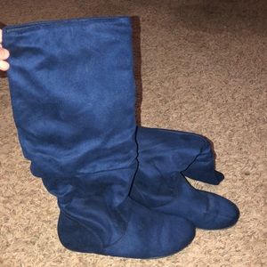 Navy blue calf boots